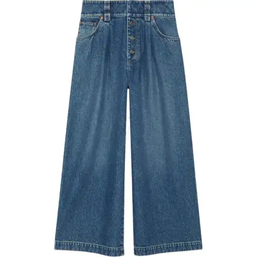 GUCCI Jeans Women's Blue Moderate Wide Leg Pants
