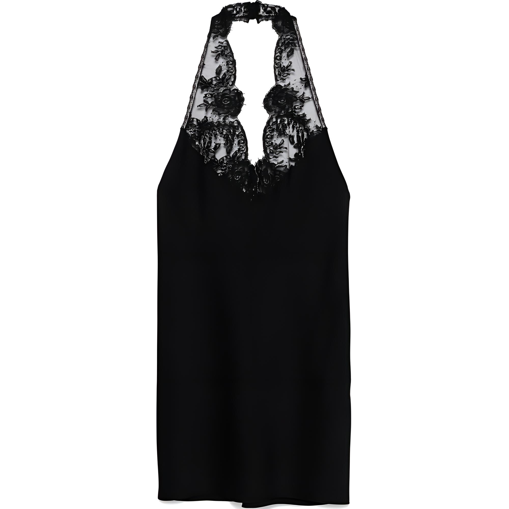 SAINT LAURENT Lace-detail Mini Dress