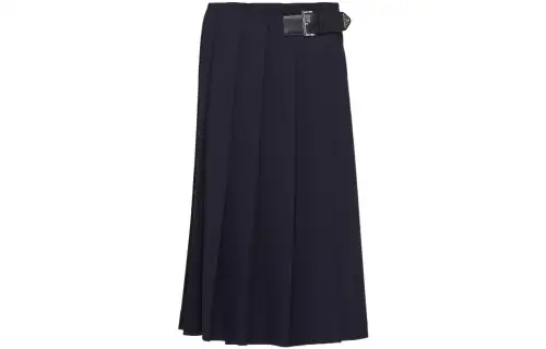 PRADA FW22 Casual Long Skirt Women's Marine Blue