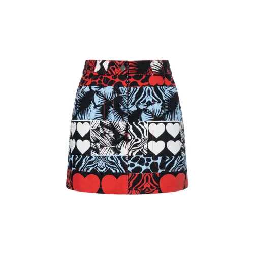 HERMES Denim Short Skirts Women's Red Moderate Short A Line Skirt