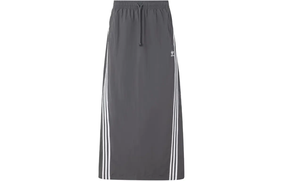 Adidas Originals 3s Parach Skirt Casual Long Skirt Women's Dark Gray
