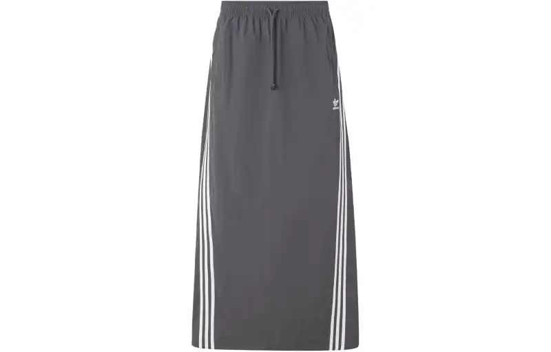 Adidas Originals 3s Parach Skirt Casual Long Skirt Women's Dark Gray