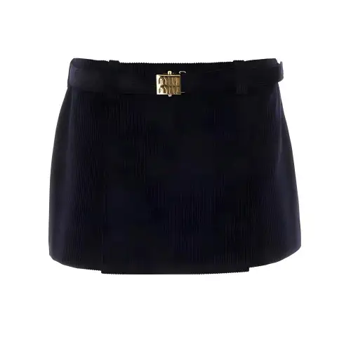 MIU MIU Casual Short Skirts Women's Midnight Blue