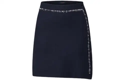 LOUIS VUITTON Beaded Trim Knit Mini Skirt
