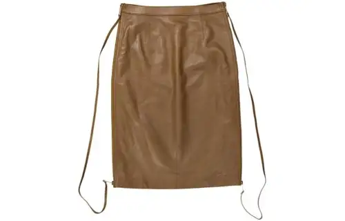 Burberry FW23 Leather Short Skirts Women's Brown