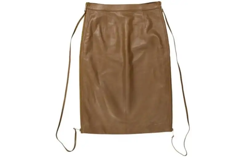 Burberry FW23 Leather Short Skirts Women's Brown