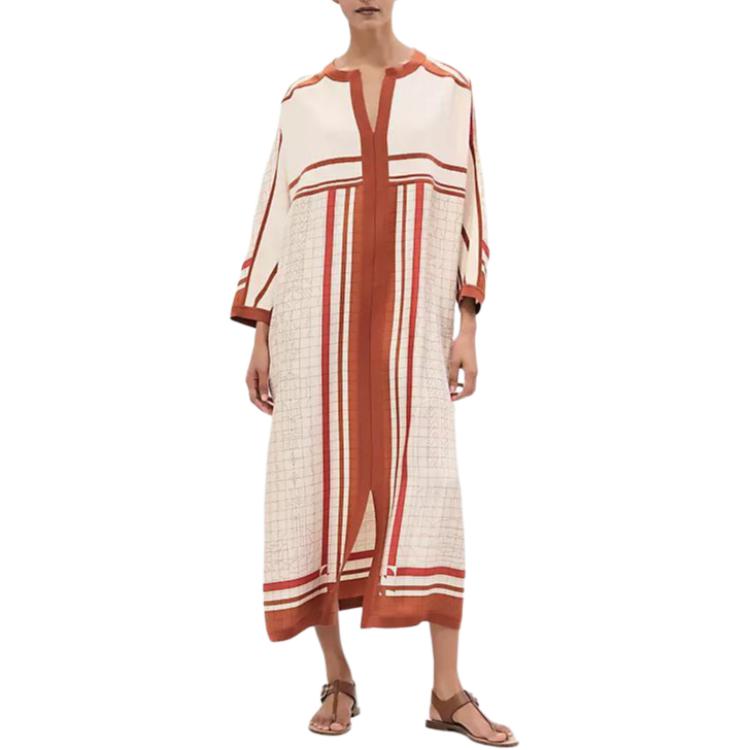 HERMES Long Sleeved Dress Women's Multicolor