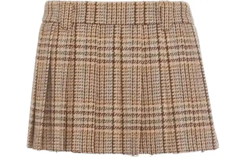 MIU MIU Casual Short Skirts Women's Brown Moderate Short A Line Skirt