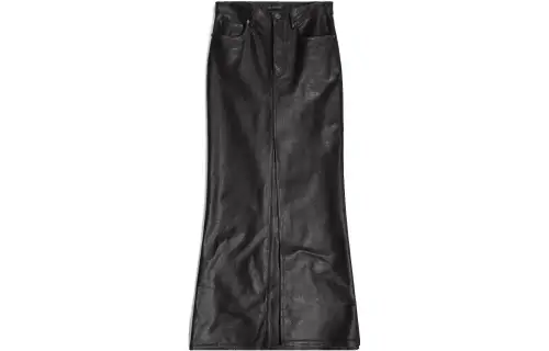 Balenciaga leather mid-rise maxiskirt