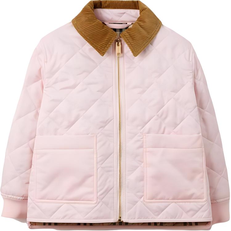 Женская куртка Burberry Corduroy Collar (розовая)
