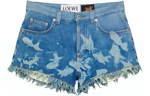 LOEWE SS23 Denim Shorts Women's Light Blue