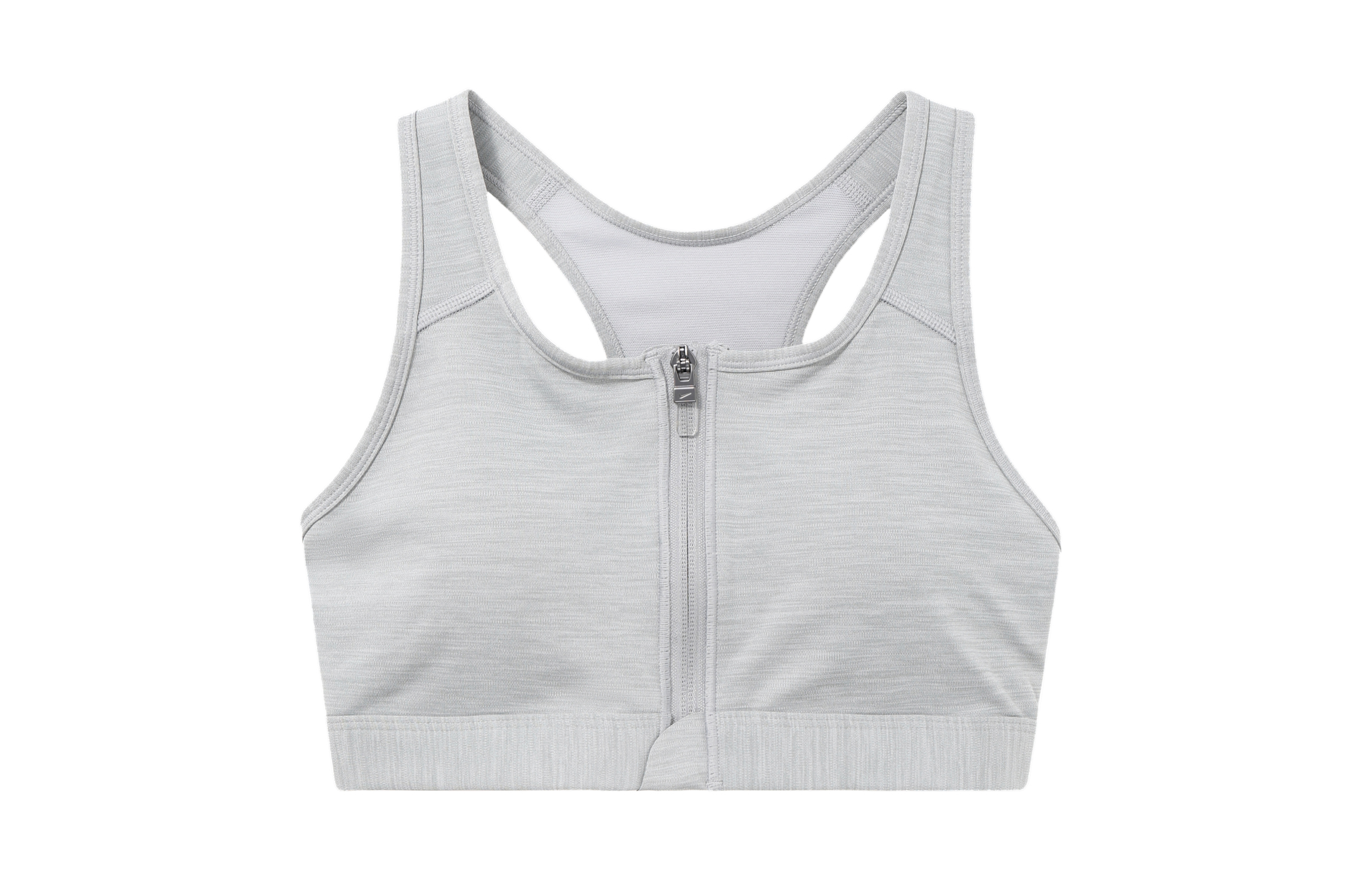 Женская футболка Nike Dri-FIT SwooshZip-Front SS22 (серая)