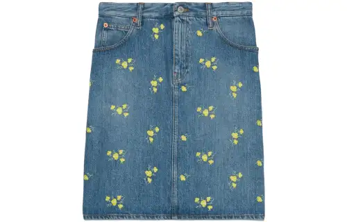 GUCCI FW23 Denim Short Skirts Women's Blue