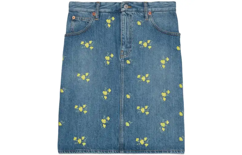 GUCCI FW23 Denim Short Skirts Women's Blue