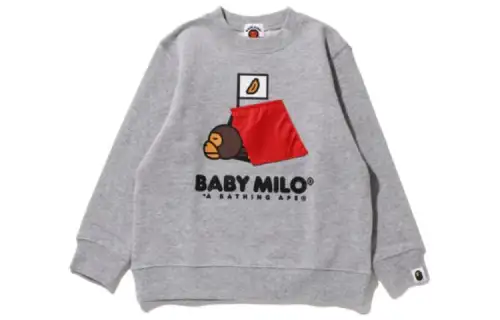 A BATHING APE Sweatshirt Baby Milo Camp Crewneck Graphic Print Crewneck Children's Style