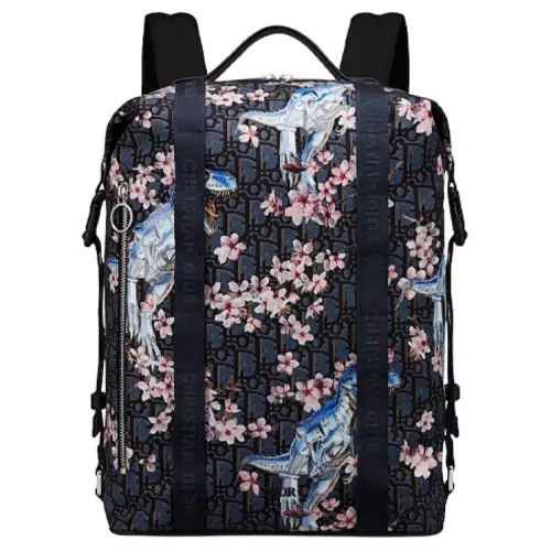 DIOR Sorayama Collaboration Nylon Calfskin Backpack Unisex Blue/Multicolor