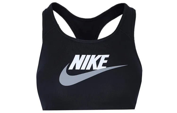 Nike Dri-FIT Swoosh medium-support "Black/White" sports bra
