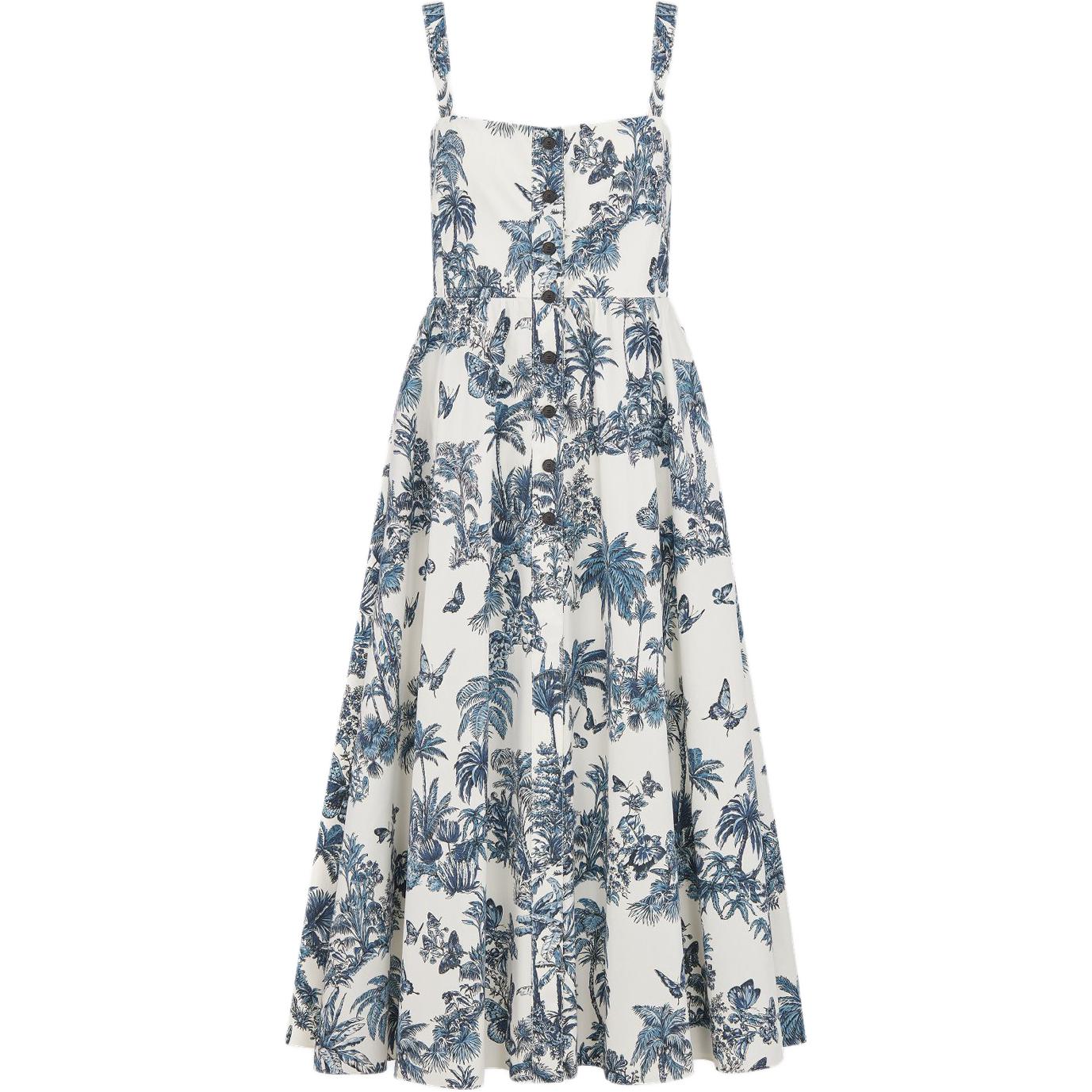 DIOR Dioriviera FW25 Sleeveless Dress Women's Blue White
