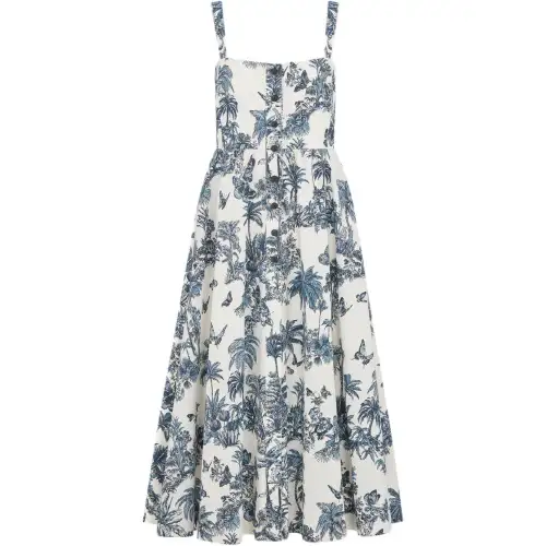 DIOR Dioriviera FW25 Sleeveless Dress Women's Blue White