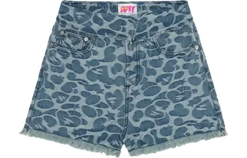 A BATHING APE Denim Shorts Women's Blue Moderate