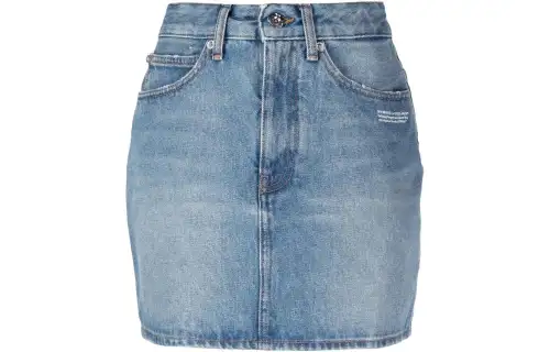 OFF-WHITE High-waisted Mini Denim Skirt