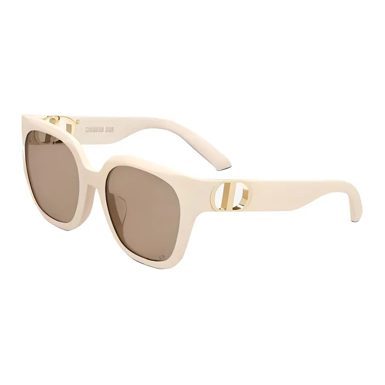 DIOR Irregular Shape Sunglasses Women's Ecru