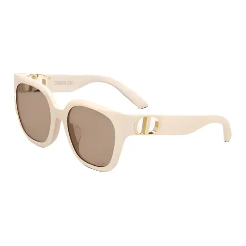 DIOR Irregular Shape Sunglasses Women's Ecru