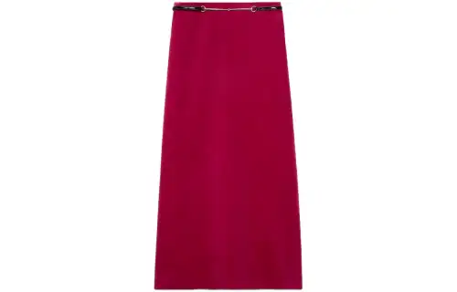 GUCCI Horsebit Belt Velvet Skirt