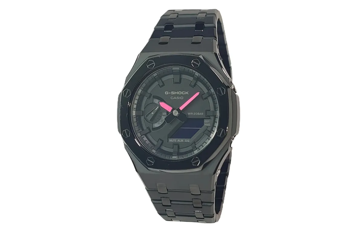 CASIO Custom Collection Electronic Movement Stainless Steel Strap Watch Men's Watches Black Dial