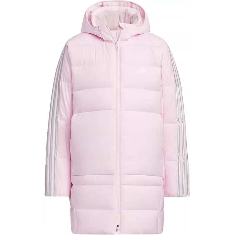 Adidas, down jacket, vest, long winter pink hoody, mid-length