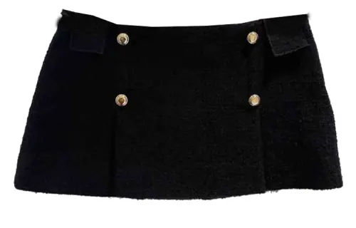 Miu Miu pleat-detail tweed skirt