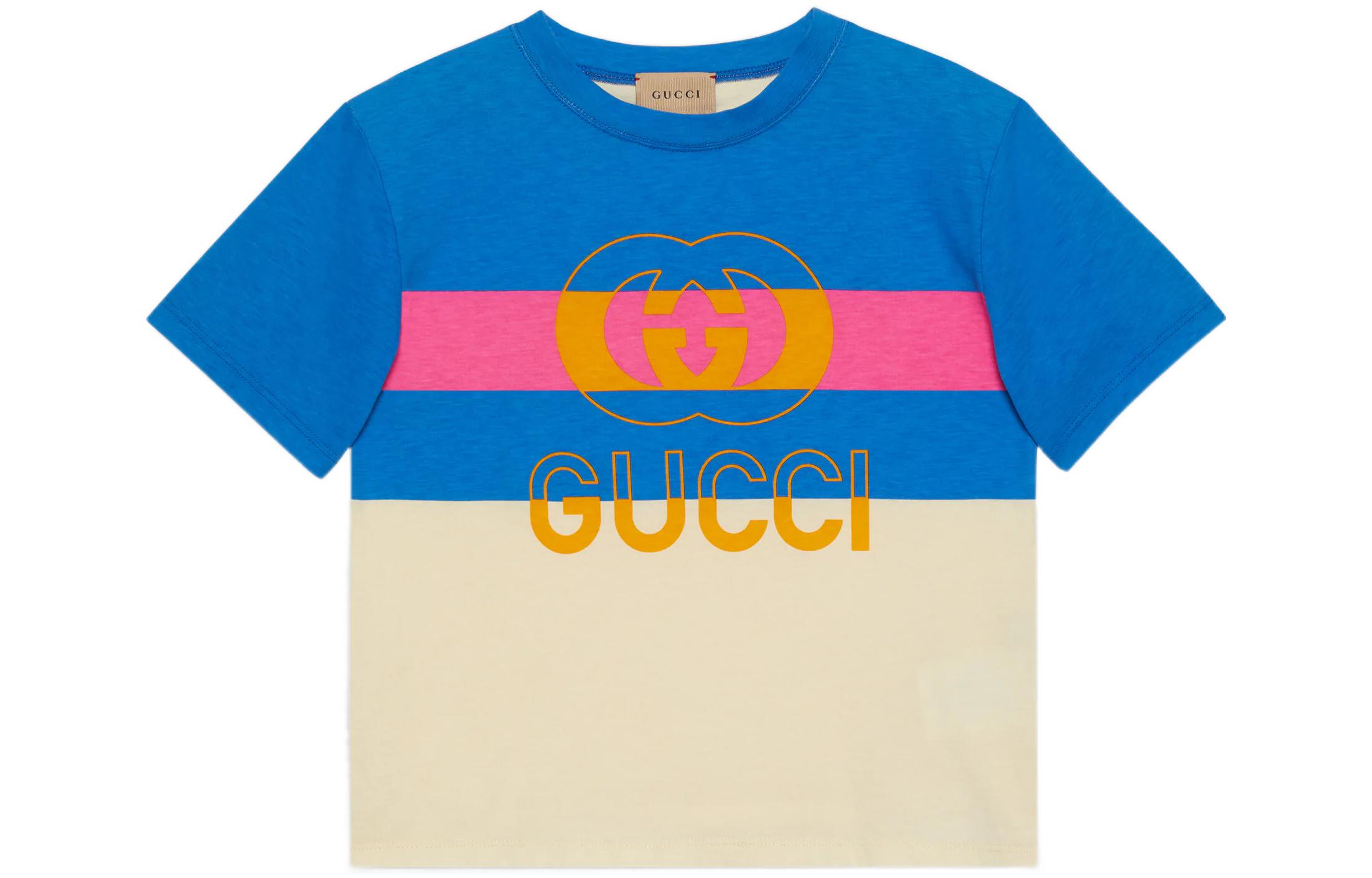 Футболка Gucci GUCCIT SS23Logo (голубая)