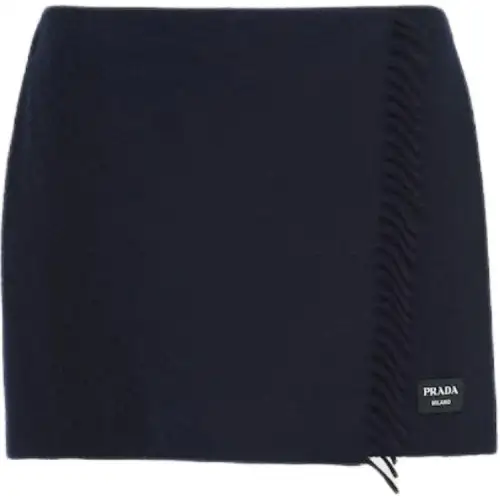 PRADA Scarf style Cashmere Miniskirt