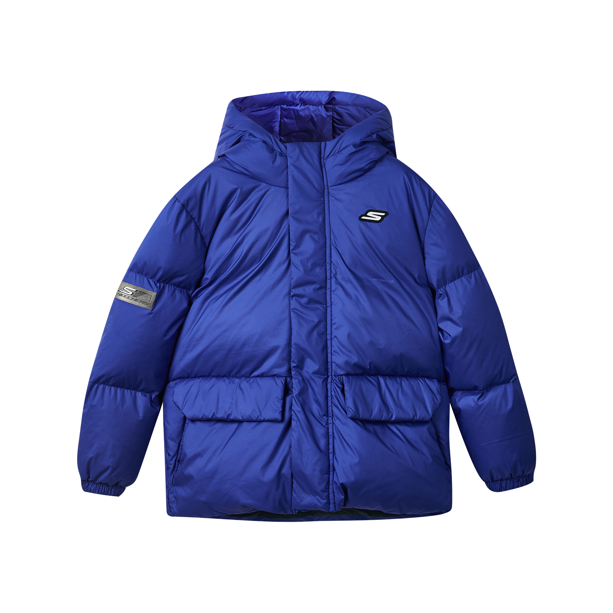 Мужская куртка Skechers Basic Hooded Jacket (синяя)