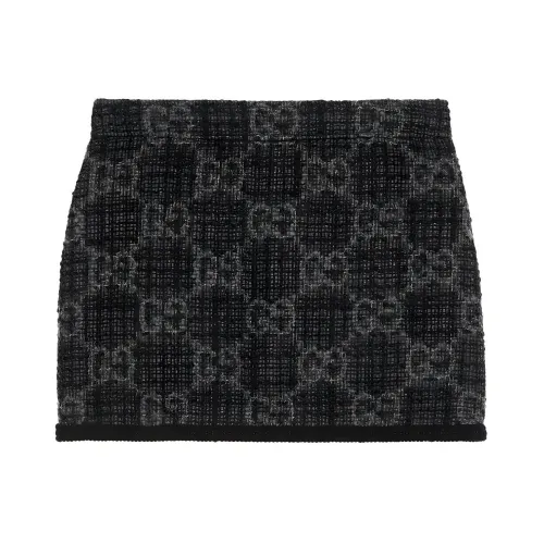 GUCCI Tonal Gg Tweed Skirt 'Black'