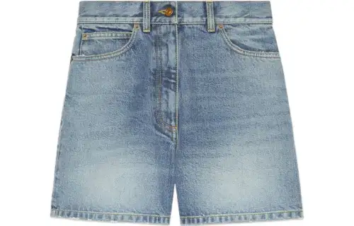 GUCCI Lovelight Denim Shorts Women's Blue Moderate Other