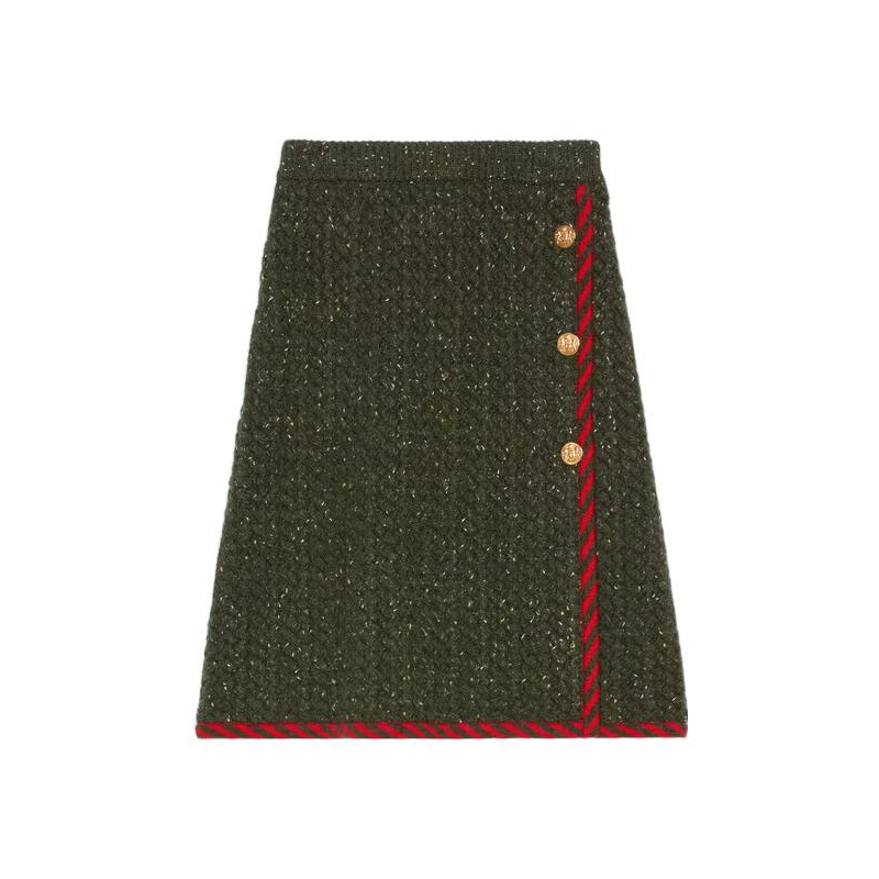 【Previous Season】cable-knit wool-cotton midi skirt