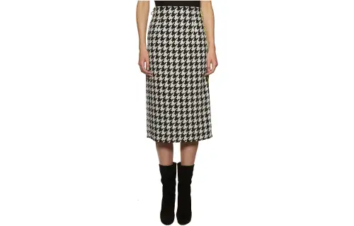 OFF WHITE Pied De Poule Midi Skirt