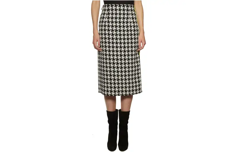 OFF WHITE Pied De Poule Midi Skirt