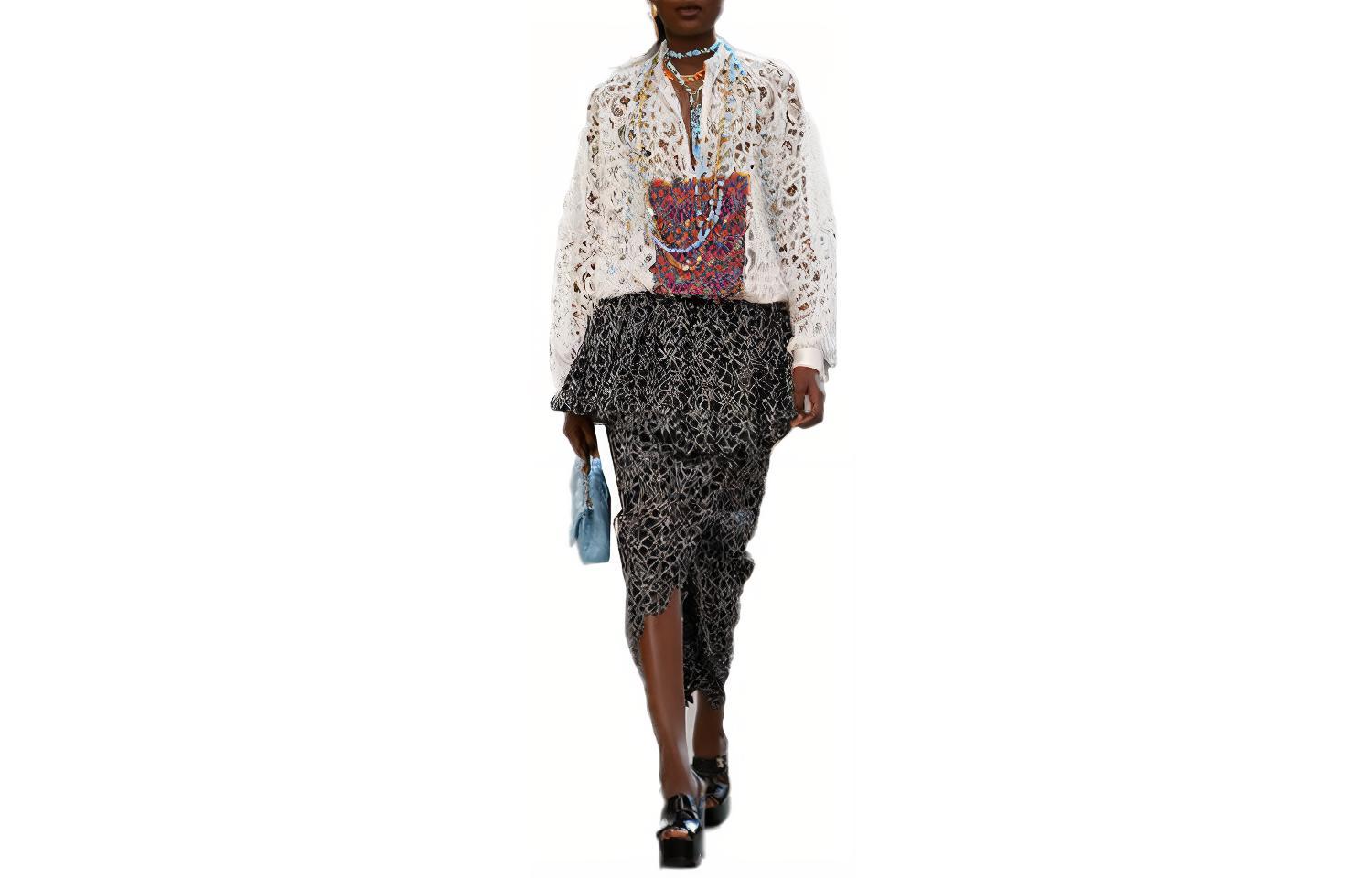 CHANEL SS23 Casual Long Skirt Women's Black