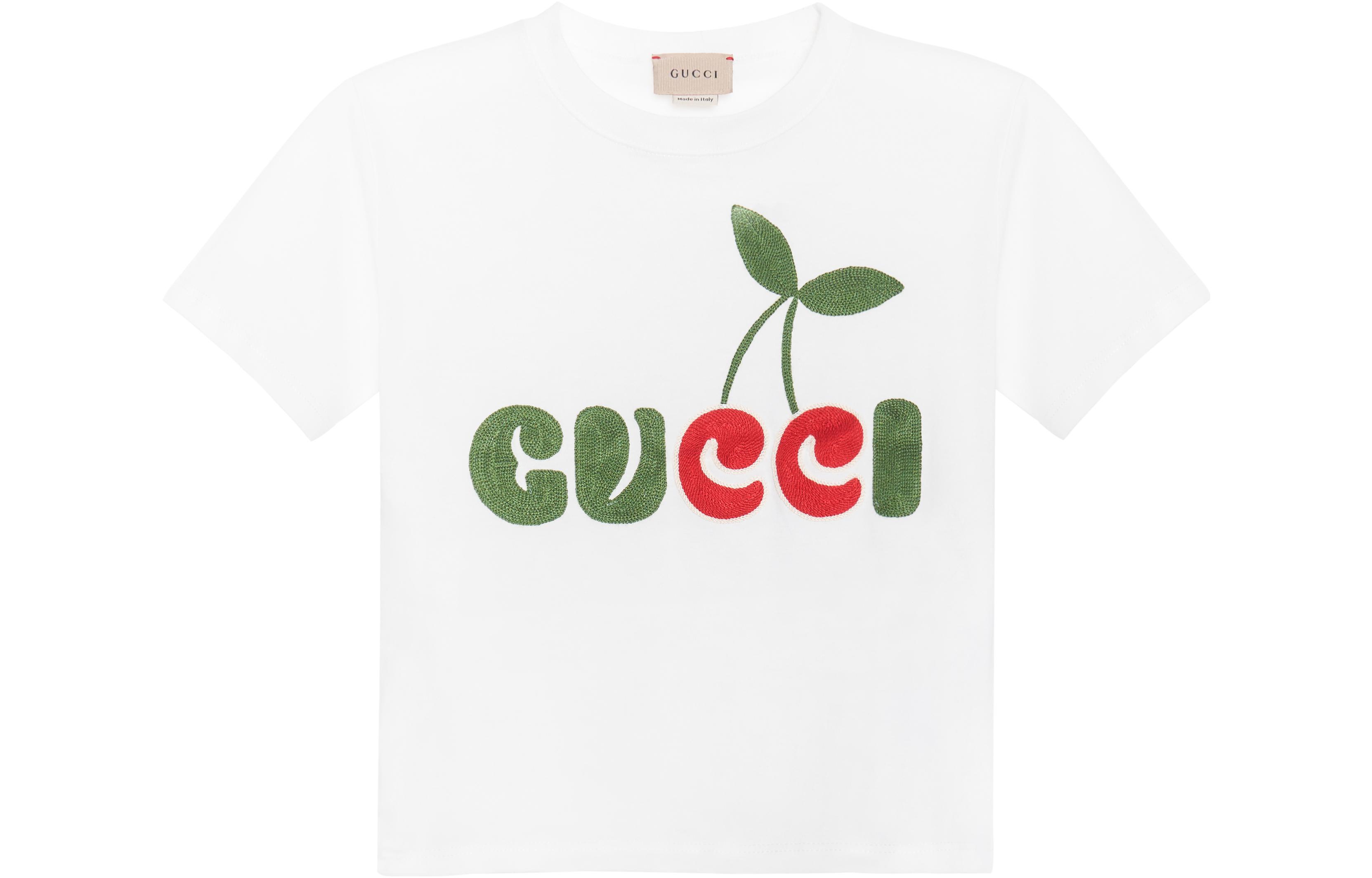 Женская футболка Gucci Cherry Print (белая)