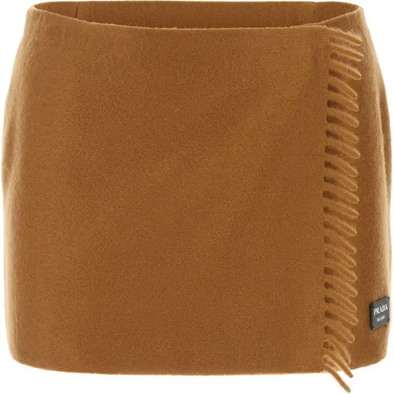 PRADA Wraparound Cashmere Miniskirt