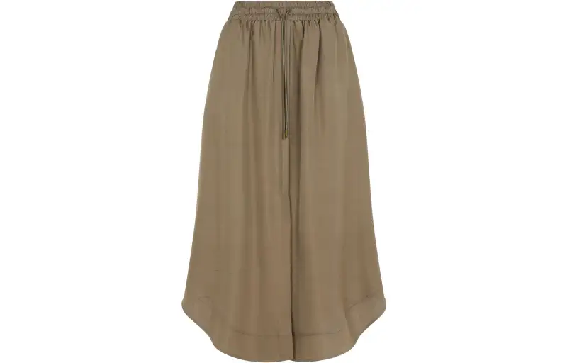 LOEWE Casual Long Skirts Women's Green Mid Length A Line Skirt
