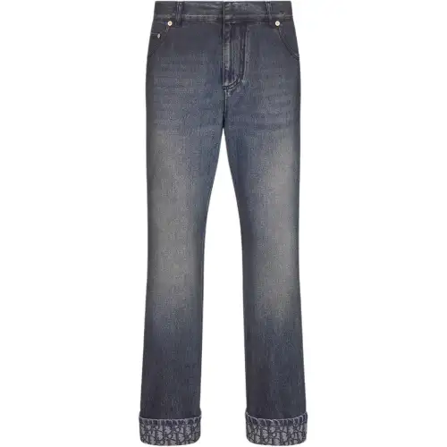 DIOR Jeans Women's Blue Moderate Straight Fit Pants
