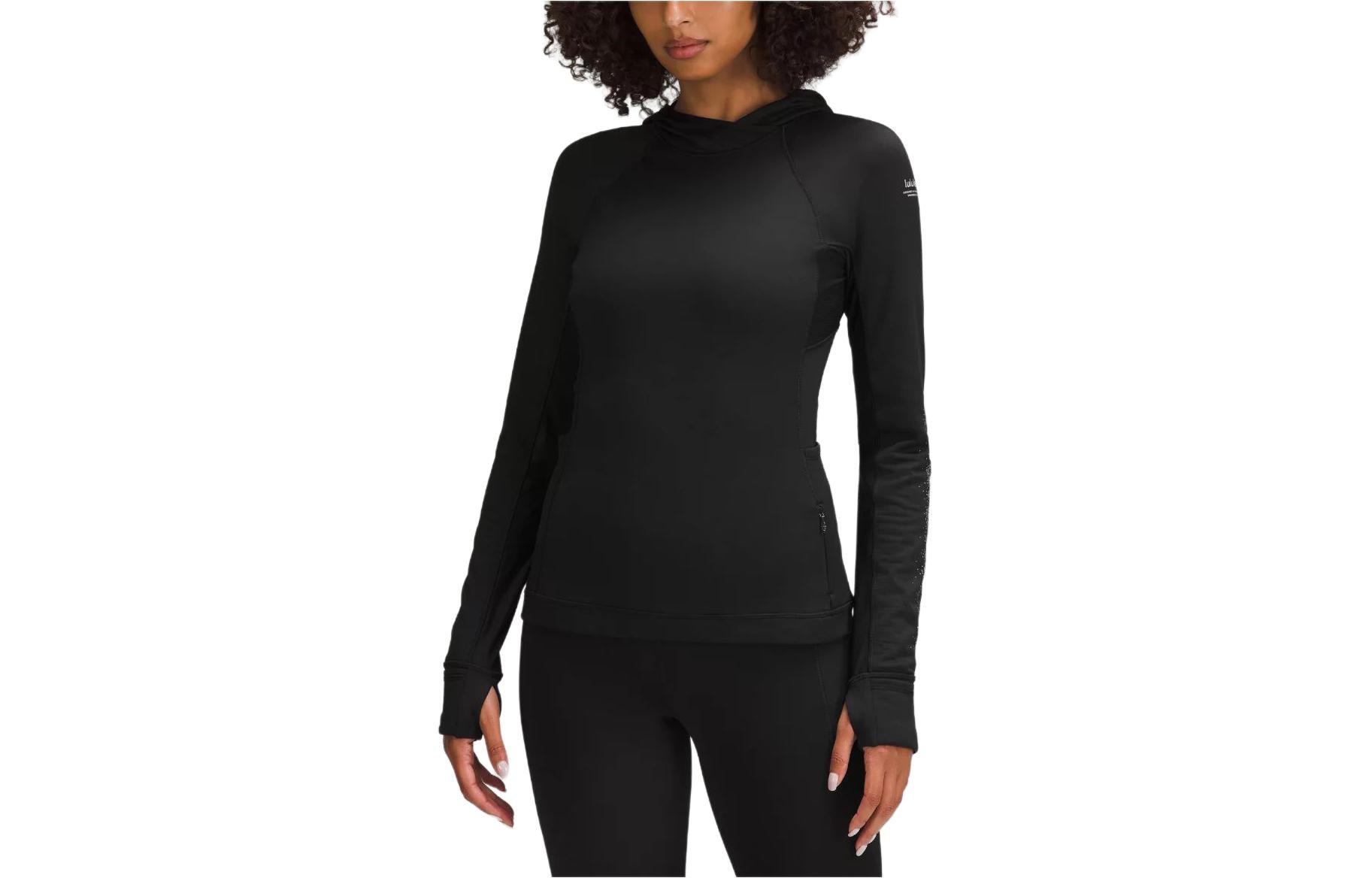Lululemon Fleece Reflective Running Hoodie Workout Clothing Women’s Black