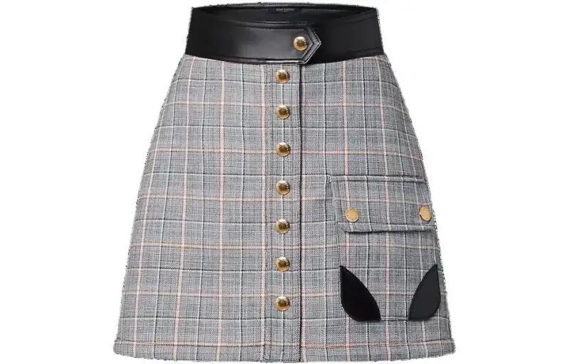 LOUIS VUITTON Casual Short Skirts Women's Light Gray