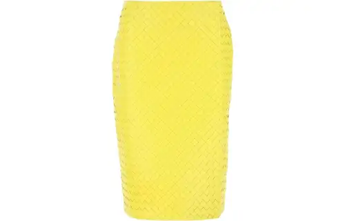 Bottega Veneta Intrecciato Leather Pencil Skirt