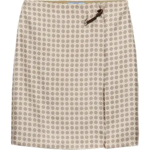 PRADA SS24 Casual Short Skirts Women's Beige