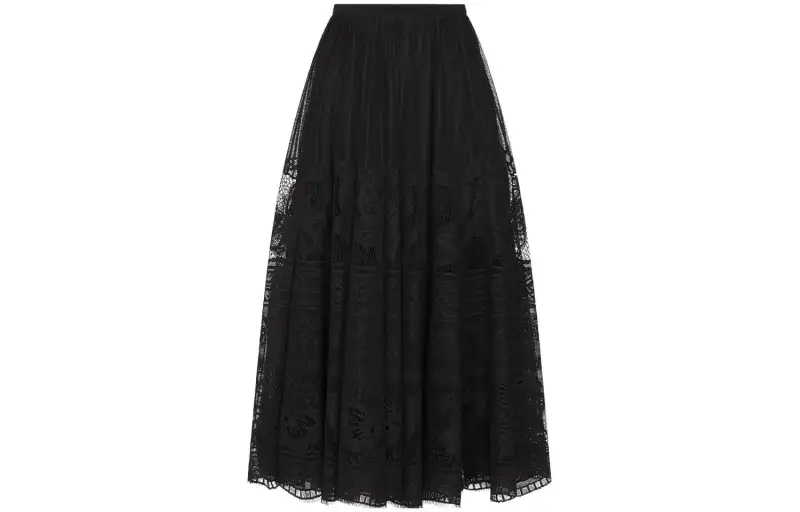 DIOR FW23 Casual Long Skirt Women's Black
