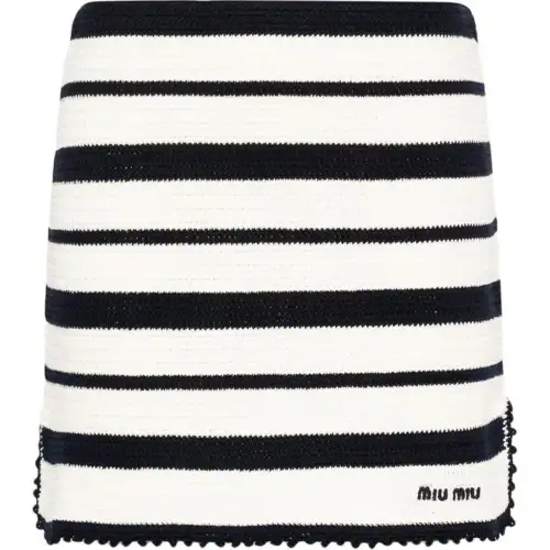 MIU MIU Casual Short Skirts Women's Black White